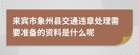 来宾市象州县交通违章处理需要准备的资料是什么呢