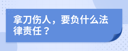 拿刀伤人，要负什么法律责任？