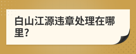 白山江源违章处理在哪里?