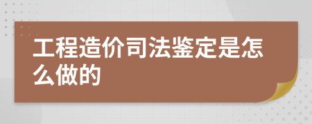 工程造价司法鉴定是怎么做的