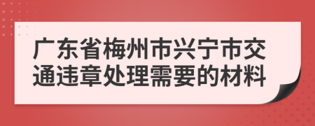 广东省梅州市兴宁市交通违章处理需要的材料