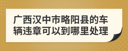 广西汉中市略阳县的车辆违章可以到哪里处理