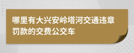 哪里有大兴安岭塔河交通违章罚款的交费公交车