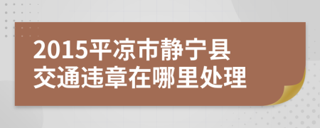 2015平凉市静宁县交通违章在哪里处理