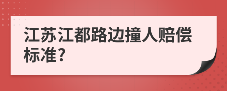 江苏江都路边撞人赔偿标准?