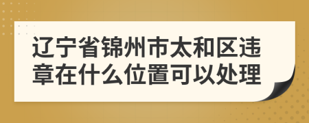 辽宁省锦州市太和区违章在什么位置可以处理