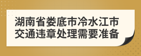 湖南省娄底市冷水江市交通违章处理需要准备