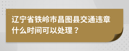 辽宁省铁岭市昌图县交通违章什么时间可以处理？