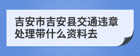 吉安市吉安县交通违章处理带什么资料去