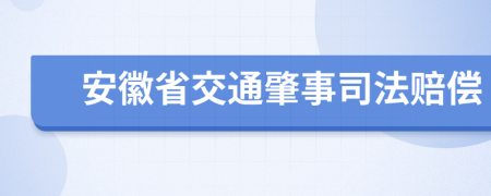 安徽省交通肇事司法赔偿