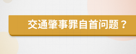 交通肇事罪自首问题？