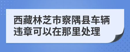 西藏林芝市察隅县车辆违章可以在那里处理