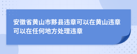 安徽省黄山市黟县违章可以在黄山违章可以在任何地方处理违章