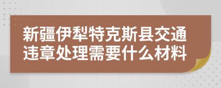 新疆伊犁特克斯县交通违章处理需要什么材料