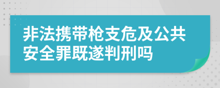 非法携带枪支危及公共安全罪既遂判刑吗