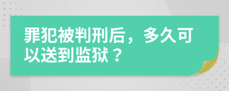 罪犯被判刑后，多久可以送到监狱？