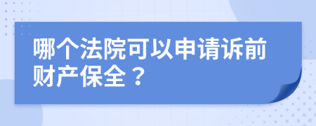 哪个法院可以申请诉前财产保全？