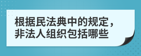 根据民法典中的规定，非法人组织包括哪些