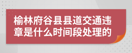 榆林府谷县县道交通违章是什么时间段处理的