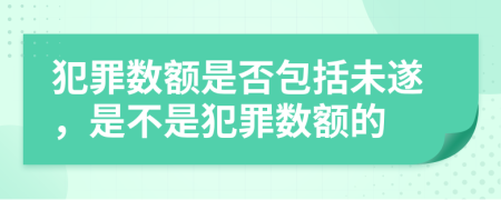 犯罪数额是否包括未遂，是不是犯罪数额的