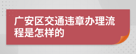 广安区交通违章办理流程是怎样的