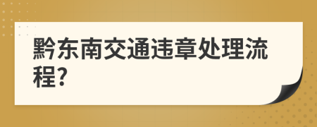 黔东南交通违章处理流程?