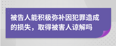 被告人能积极弥补因犯罪造成的损失，取得被害人谅解吗