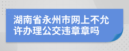 湖南省永州市网上不允许办理公交违章章吗