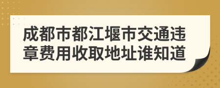 成都市都江堰市交通违章费用收取地址谁知道