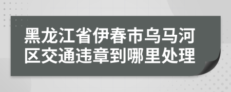 黑龙江省伊春市乌马河区交通违章到哪里处理