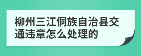 柳州三江侗族自治县交通违章怎么处理的