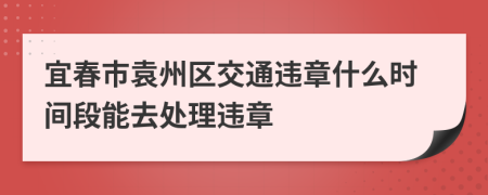 宜春市袁州区交通违章什么时间段能去处理违章