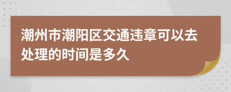 潮州市潮阳区交通违章可以去处理的时间是多久