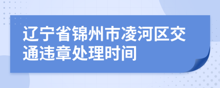 辽宁省锦州市凌河区交通违章处理时间