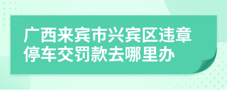 广西来宾市兴宾区违章停车交罚款去哪里办