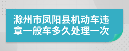 滁州市凤阳县机动车违章一般车多久处理一次