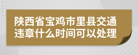 陕西省宝鸡市里县交通违章什么时间可以处理