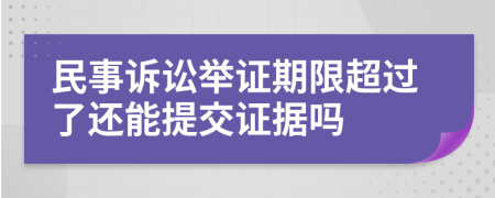 民事诉讼举证期限超过了还能提交证据吗