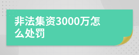 非法集资3000万怎么处罚