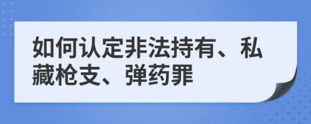 如何认定非法持有、私藏枪支、弹药罪