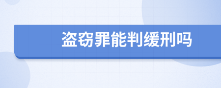 盗窃罪能判缓刑吗