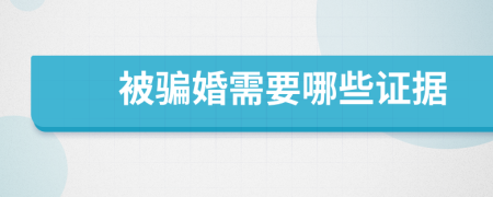 被骗婚需要哪些证据