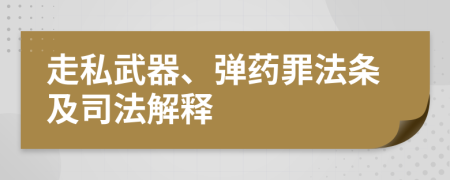 走私武器、弹药罪法条及司法解释