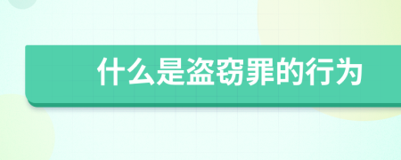 什么是盗窃罪的行为