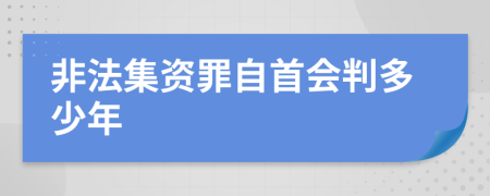 非法集资罪自首会判多少年