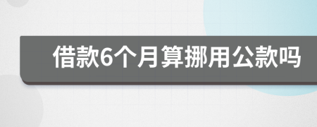 借款6个月算挪用公款吗