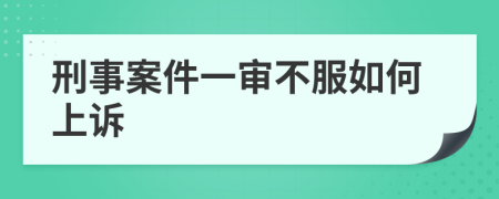 刑事案件一审不服如何上诉