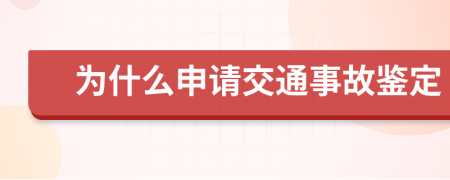 为什么申请交通事故鉴定