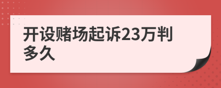 开设赌场起诉23万判多久