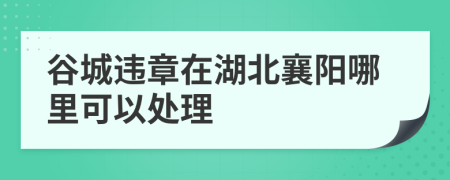 谷城违章在湖北襄阳哪里可以处理
